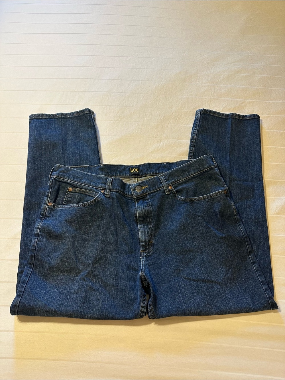 Lee Men’s Clasdic Dark Blue Straight-Leg Jeans 38 x 30.